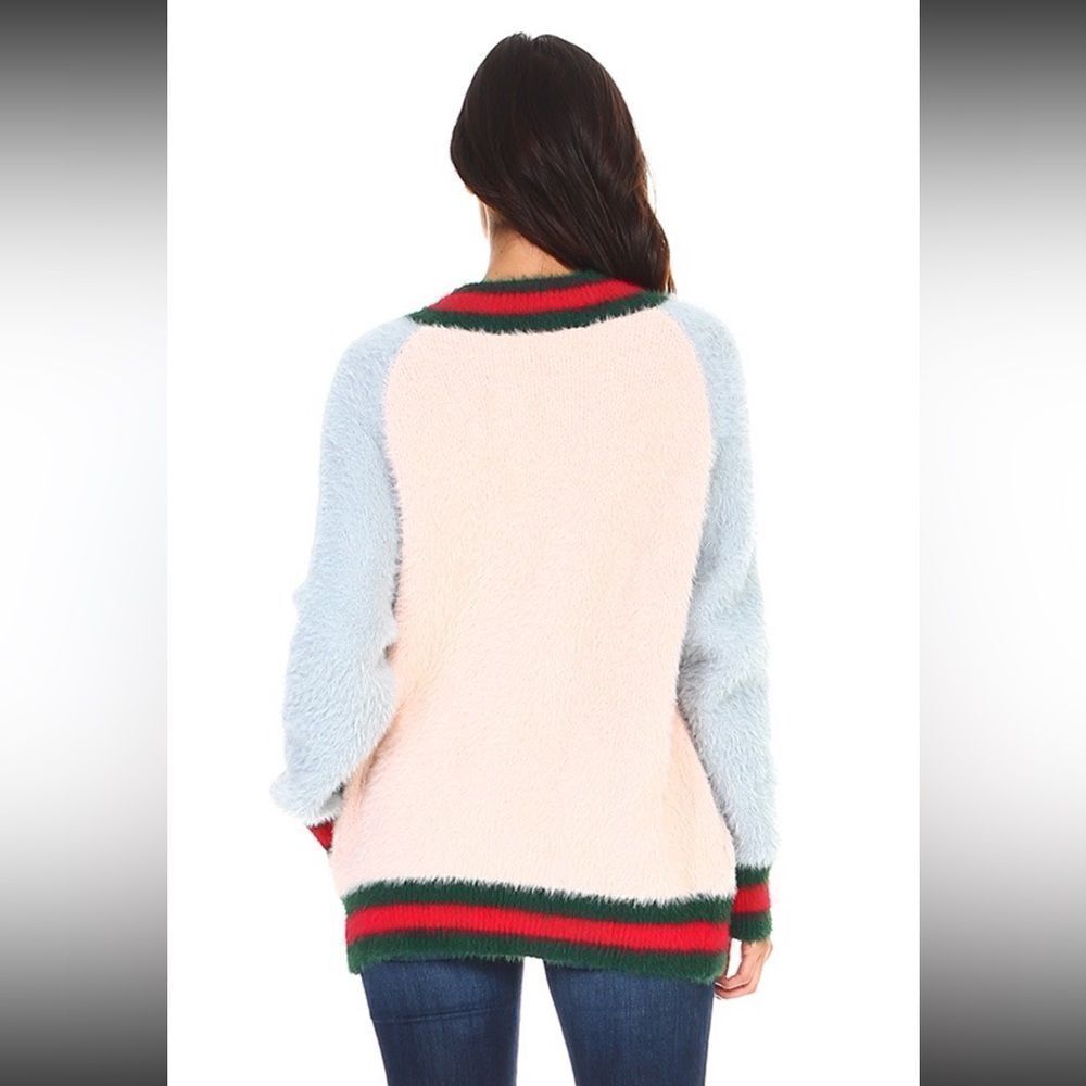 Selfie Couture Trendology Womens Sweater Sz S/M Colorblock Zípper Flowers NWT - Picture 4 of 17